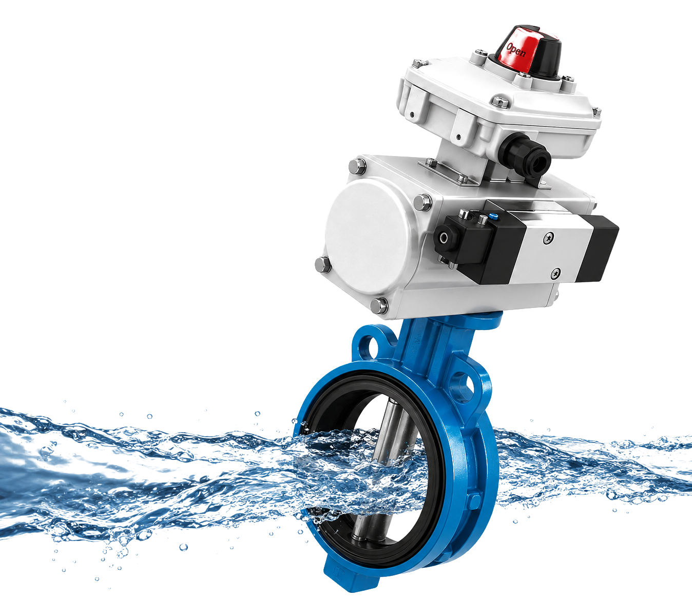 Festo process valve controlling water flow